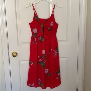 Free Press Clothing Red Floral Dress